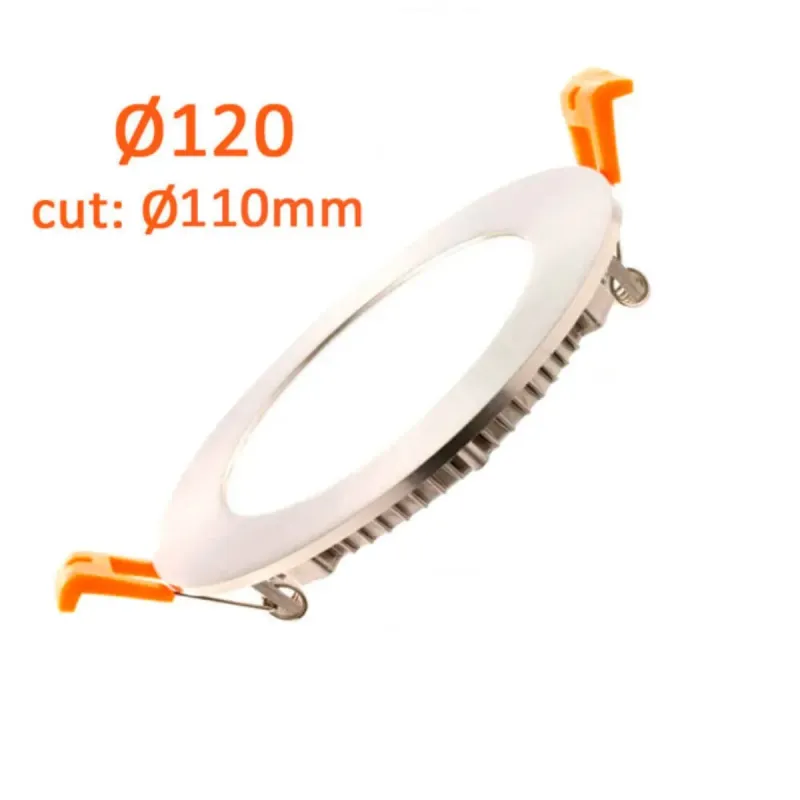 Slim LED panel round Ø120mm cutout Ø110mm 10W CCT recessed