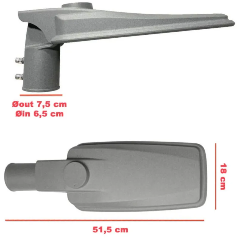 Lampadaire LED ASKER 60W mesures techniques dimensions cotes longueur largeur hauteur installation
