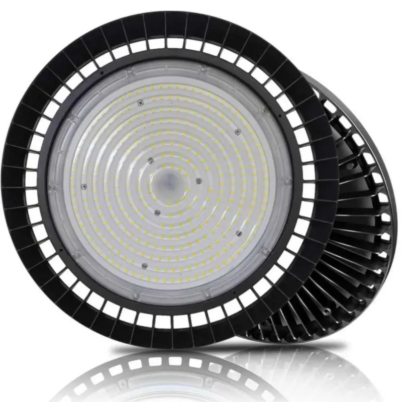 UFO 200W LED high bay front view SMD LEDs diffuser industrial lighting