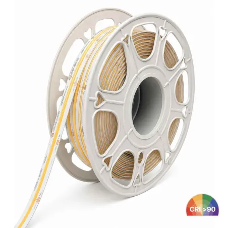 Tira LED COB 24V 10 metros 320 LED por metro 12W CRI90 IP20 rollo iluminación lineal continua