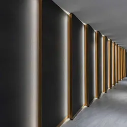 Tira LED COB 24V iluminación lineal vertical pasillo paneles decorativos hotelería arquitectónica