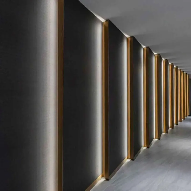 Ruban LED COB 24V éclairage linéaire vertical couloir panneaux décoratifs hôtellerie architectural