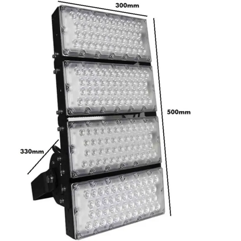 Proyector LED 480W STADIUM MATRIX perfil lateral con soporte orientable disipación aluminio aletas