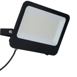 Foco proyector LED 200W vista frontal con cable y panel difusor blanco IP65