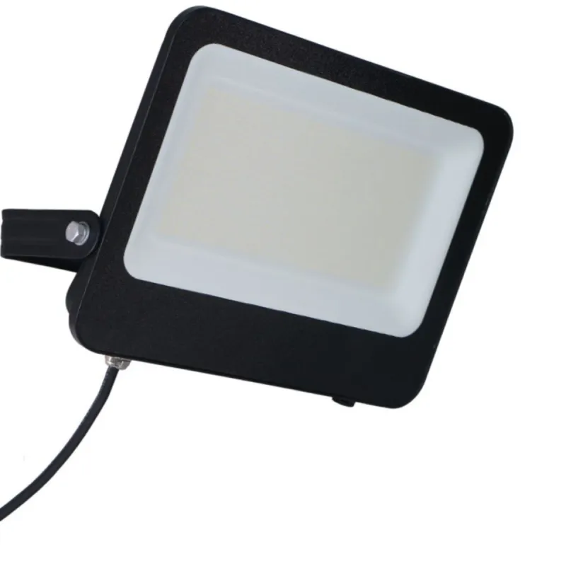 200W LED floodlight front view with cable and white diffuser panel IP65