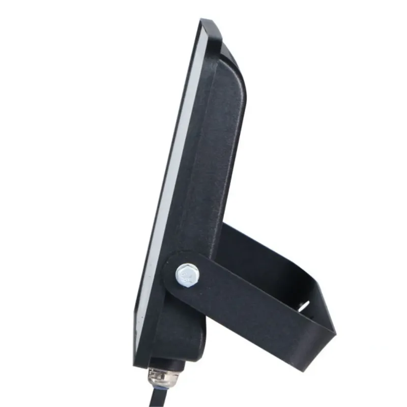Projetor LED 100W vista lateral com suporte orientável e cabo de ligação
