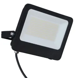 Projetor LED 100W vista frontal com cabo e painel difusor branco IP65