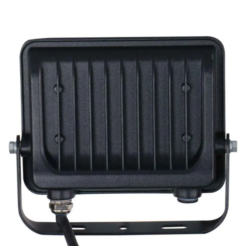Projetor LED 30W vista traseira dissipador alumínio aletas refrigeração