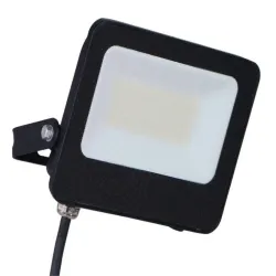 Projetor LED 30W vista frontal com cabo e painel difusor branco IP65