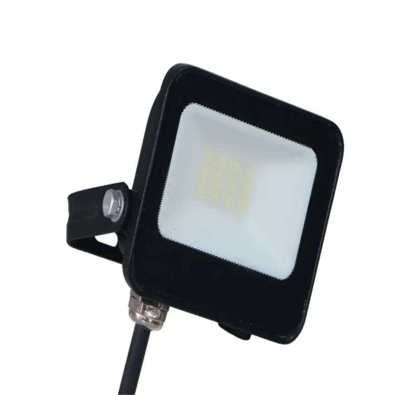 Proiettore LED 10W vista frontale con cavo e diffusore bianco IP65
