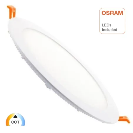 Placa LED Slim circular 26W CCT OSRAM com etiqueta LEDs Included branca