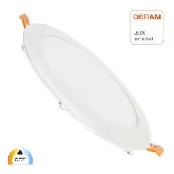 Placa LED Slim circular 15W CCT OSRAM con etiqueta LEDs Included blanca