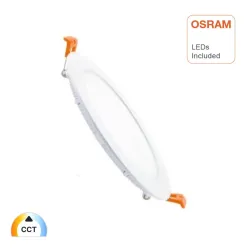 Placa LED Slim circular 10W CCT OSRAM con etiqueta LEDs Included blanca