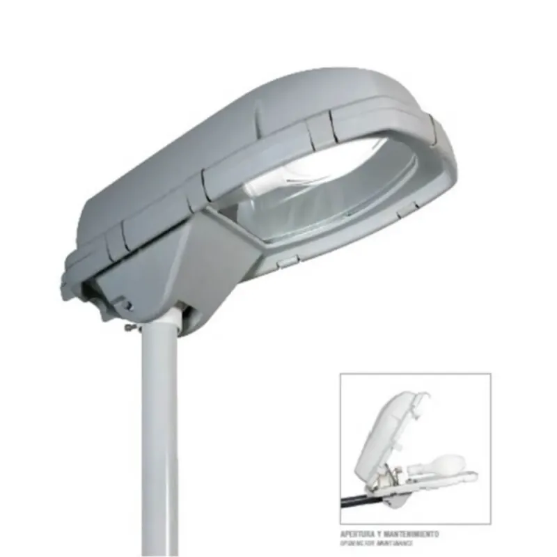 45W E27 LED bulb installed in street lamp post high luminosity for industrial outdoor lighting