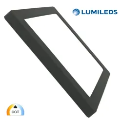Downlight plafoniera LED MOSS quadrato 18W nero CCT selezionabile chip Lumileds regolabile