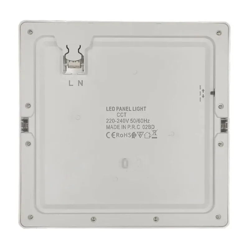 Rear view square MOSS LED downlight 18W white CCT 220-240V with spring clips