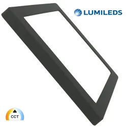 Downlight LED MOSS nero 24W quadrato CCT regolabile con chip Lumileds