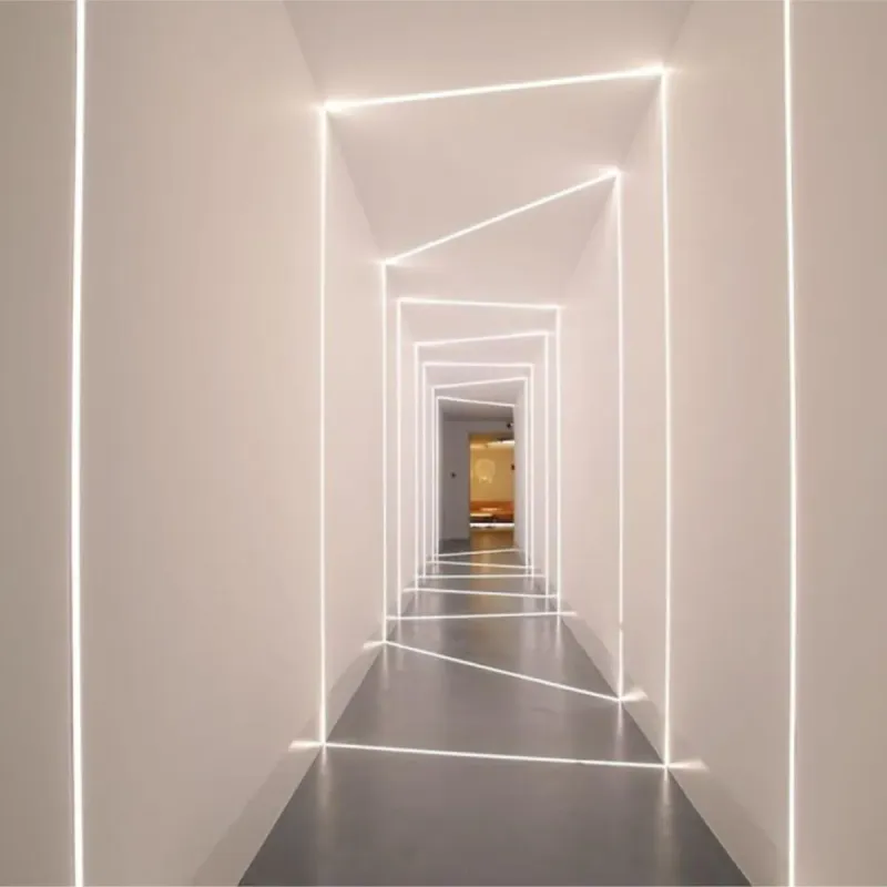 Fita LED 24V iluminação arquitetónica linear corredor design geométrico