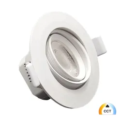 Faretto incasso LED rotondo 7W orientabile CCT vista laterale inclinata