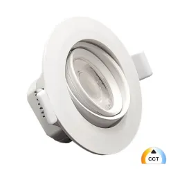 Faretto incasso LED rotondo 7W orientabile CCT vista laterale inclinata