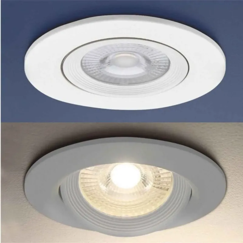 7W recessed LED downlight installed in ceiling with warm light glow