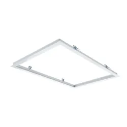 Marco empotrable aluminio blanco rectangular 30x60 cm para panel LED