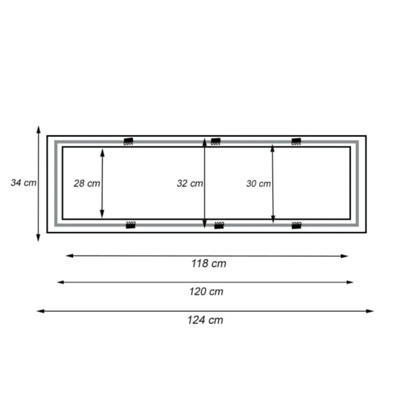 Recessed Frame LED Panel 120x30 Aluminium | Ibérica de Iluminación