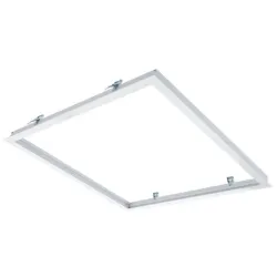Square recessed white aluminium frame 60x60 cm for LED panel in ceilings
