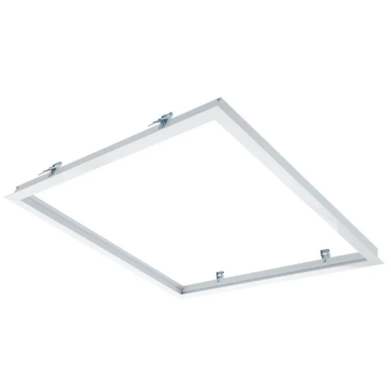 Square recessed white aluminium frame 60x60 cm for LED panel in ceilings