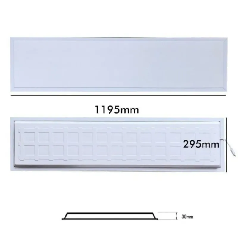 Disegno tecnico pannello LED 1195x295 mm profilo slim per controsoffitto