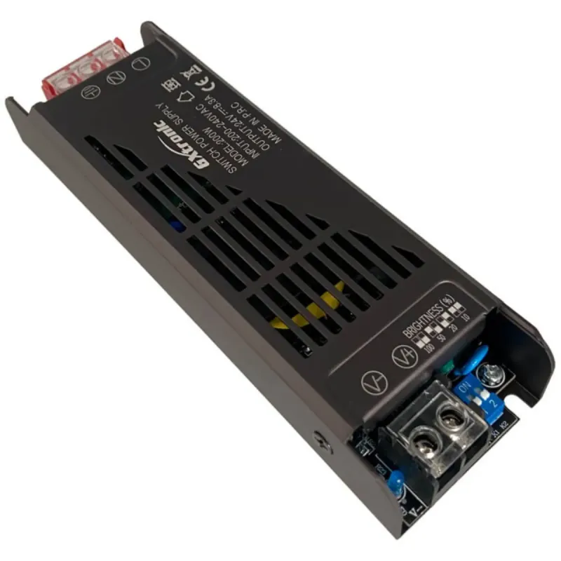 24V 200W 8.3A LED strip power supply IP20 aluminium GXTronic slim driver