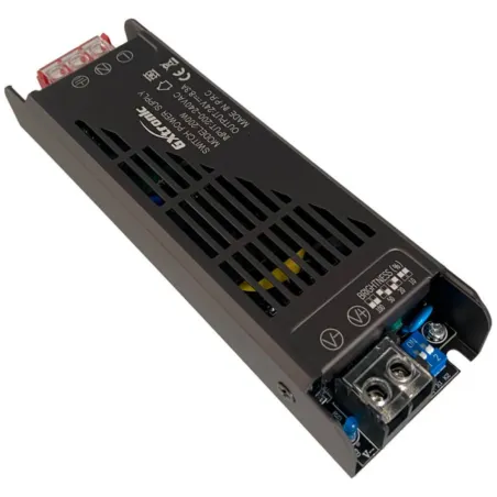 Fonte alimentação fitas LED 24V 200W 8,3A IP20 alumínio GXTronic slim