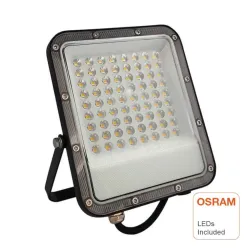Faro proiettore LED 50W esterno Avant Pro chip OSRAM IP65 vista frontale staffa regolabile