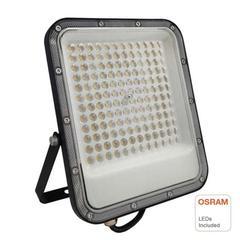 Faro proiettore LED 100W esterno Avant Pro chip OSRAM IP65 vista frontale staffa orientabile