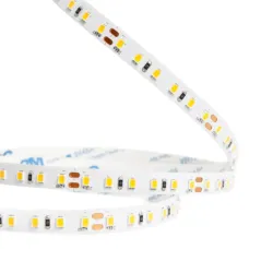 Striscia LED 24V 120 LED/m SMD2835 12W/m 1680lm IP20 autoadesiva flessibile arrotolata bianco caldo