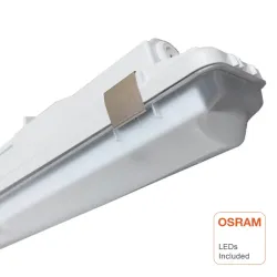 Dettaglio clip metallica plafoniera stagna LED 150cm OSRAM IP66