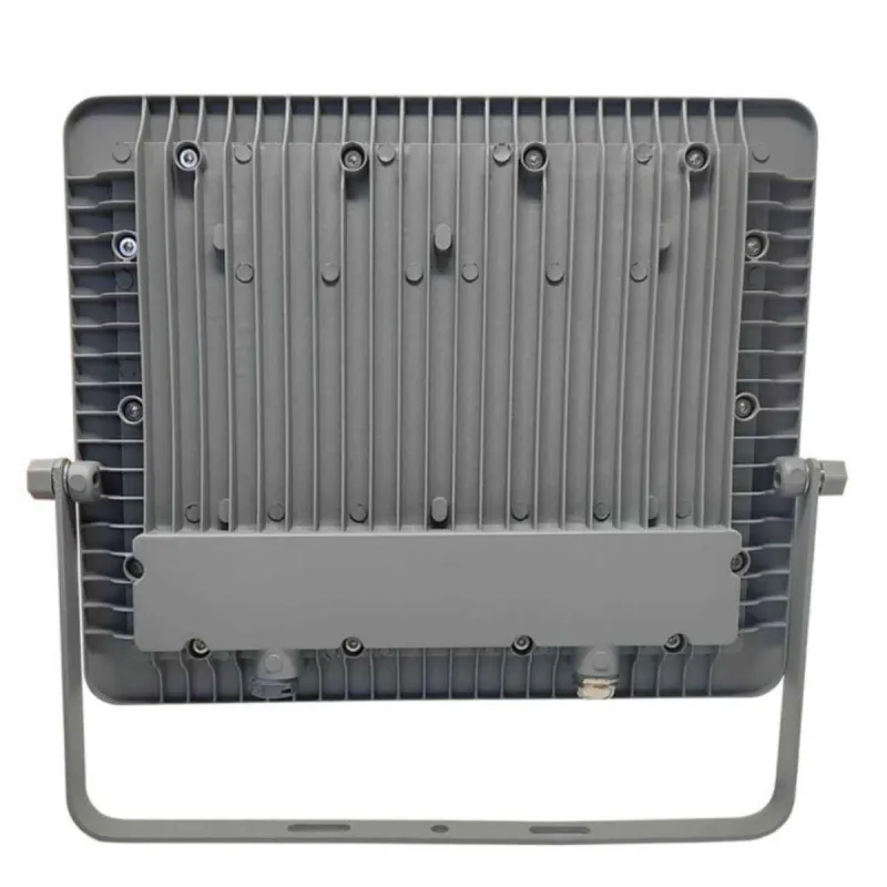 Rear view 200W AVANT LED floodlight with finned aluminium heatsink for continuous use