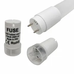 T8 LED tube 25W 150cm glass with G13 cap, 315mA fuse and safety starter included