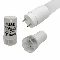 Tubo LED T8 25W 150cm vetro con attacco G13, fusibile 315mA e starter di sicurezza incluso