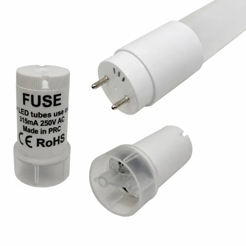 Tubo LED T8 25W 150cm vetro con attacco G13, fusibile 315mA e starter di sicurezza incluso