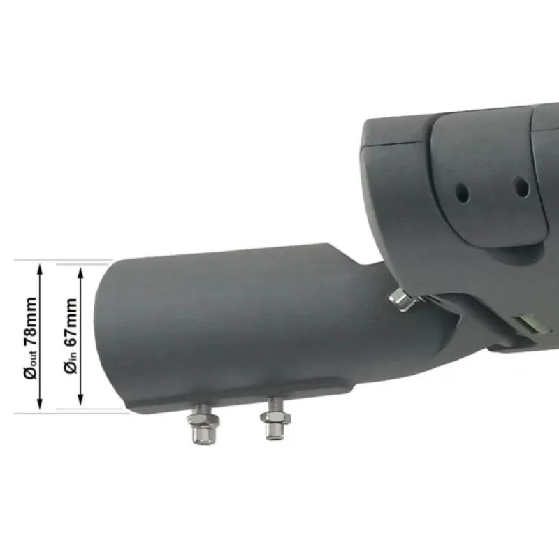 CAPRI fixing arm detail with 78mm outer diameter and 67mm inner for column mounting