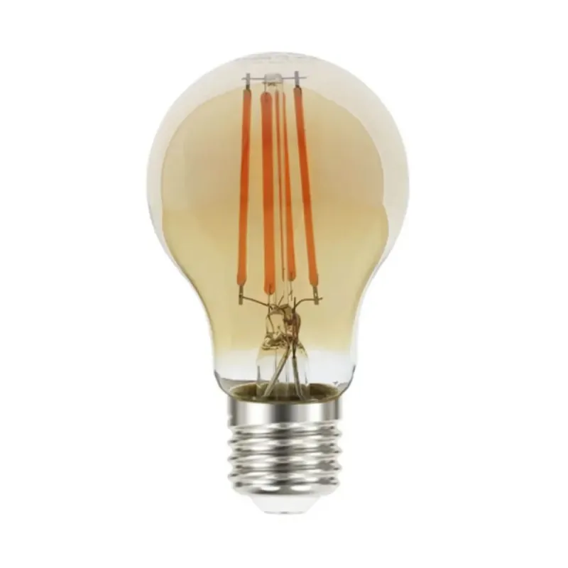 Lampadina LED filamento E27 A60 8W dimmerabile 2200K ambra vintage
