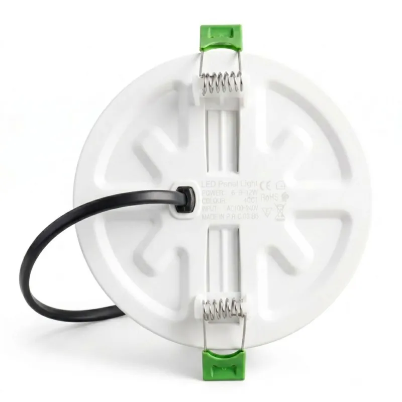 Frameless LED downlight with mounting springs for recessing