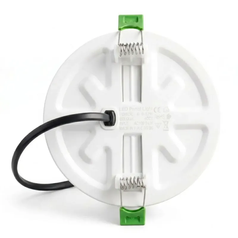 Frameless LED downlight with mounting springs for recessing