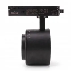 28-40W single-phase LED track spotlight black side profile, with GXtronic driver and 24-60° optic scale