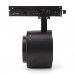 28-40W single-phase LED track spotlight black side profile, with GXtronic driver and 24-60° optic scale
