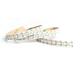 Ruban LED 24V RGB+CCT enroulé avec double rangée de LEDs SMD3535 et 2835 et adhésif 3M