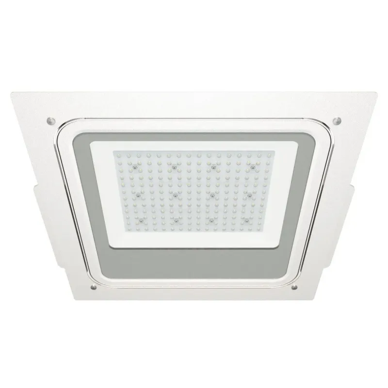 Foco LED ATEX 100W para gasolineras montaje empotrable con marco