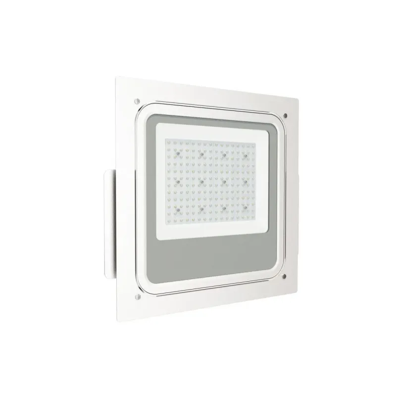 Foco LED ATEX 100W para gasolineras versión empotrable en ángulo