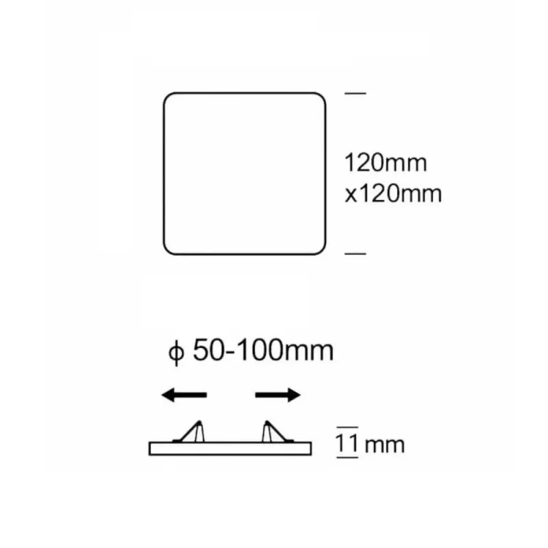 Downlight LED Carré Frameless 6-12W 4CCT Ø50-100 | Ibérica
